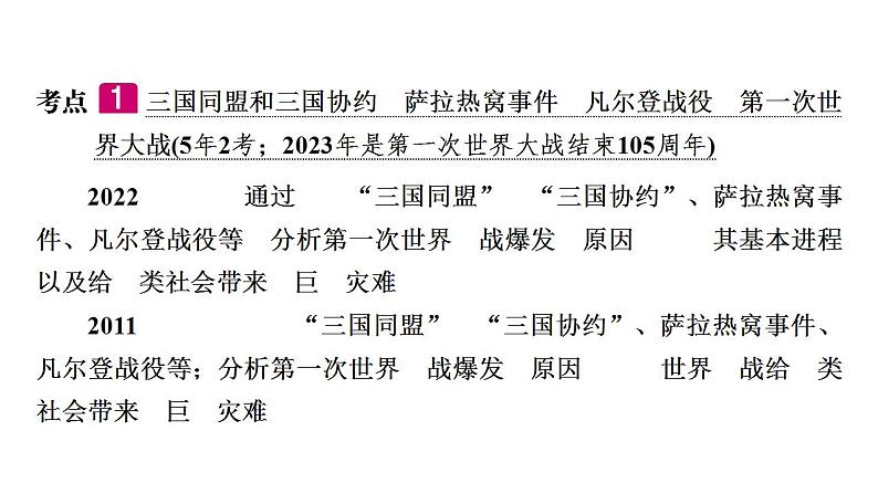 2023年广东省中考历史一轮复习教材梳理世界现代史第一单元 第一次世界大战和战后初期的世界 课件第6页