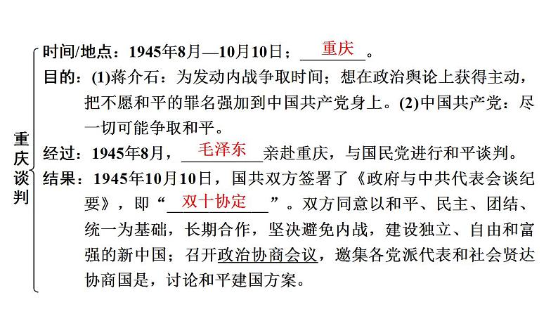 2023年广东省中考历史一轮复习教材梳理中国近代史第七单元 人民解放战争 课件第7页