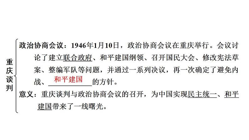 2023年广东省中考历史一轮复习教材梳理中国近代史第七单元 人民解放战争 课件第8页