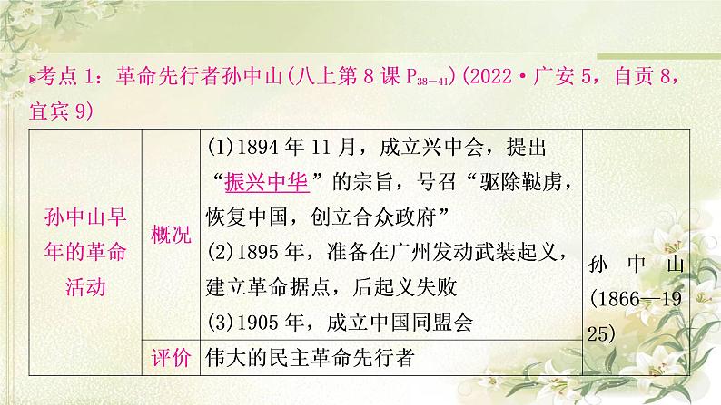 中考历史复习中国近代史第三单元资产阶级民主革命与中华民国的建立教学课件第6页