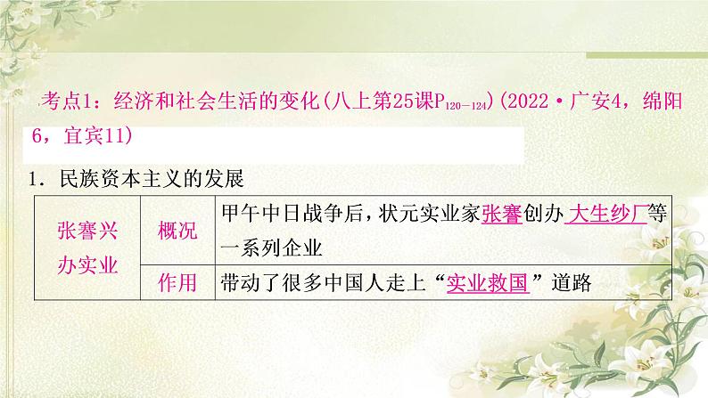 中考历史复习中国近代史第八单元近代经济、社会生活与教育文化事业的发展教学课件第3页