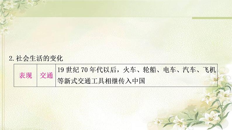 中考历史复习中国近代史第八单元近代经济、社会生活与教育文化事业的发展教学课件第6页