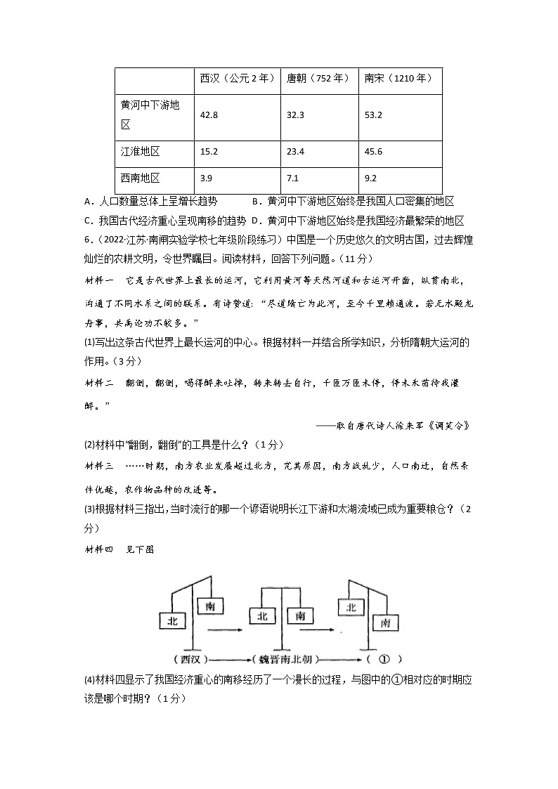第9课  宋代经济的发展 同步分层作业含解析卷第3页