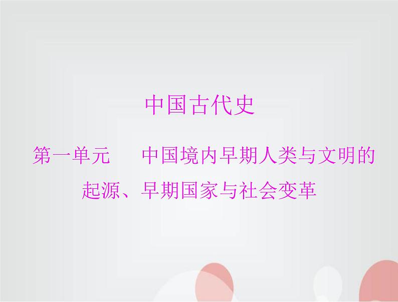 中考历史总复习中国古代史第一单元中国境内早期人类与文明的起源、早期国家与社会变革课件01