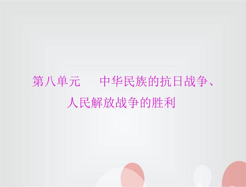 中考历史总复习中国近代史第八单元中华民族的抗日战争、人民解放战争的胜利课件01