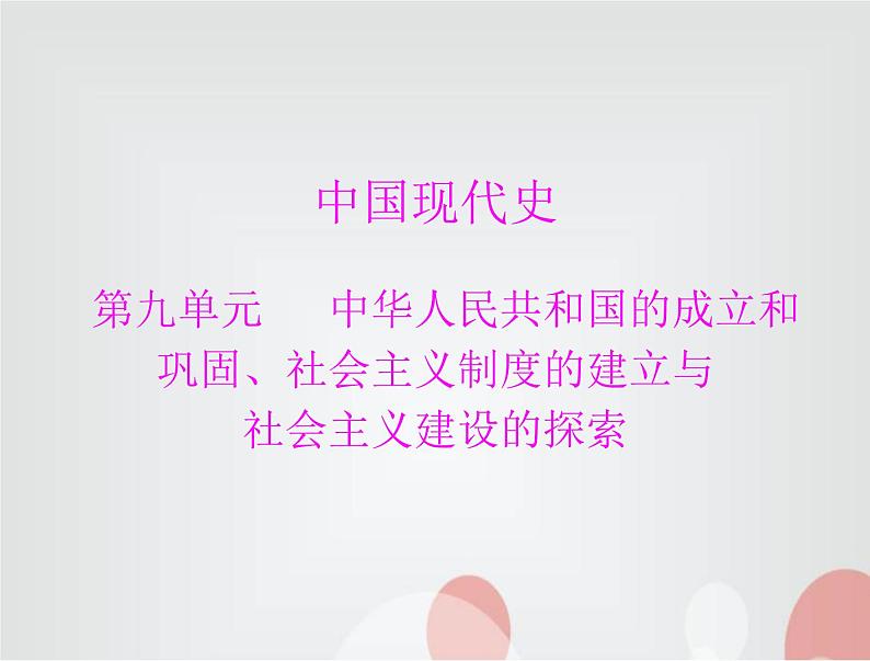 中考历史总复习中国现代史第九单元中华人民共和国的成立和巩固、社会主义制度的建立与社会主义建设的探索课件第1页