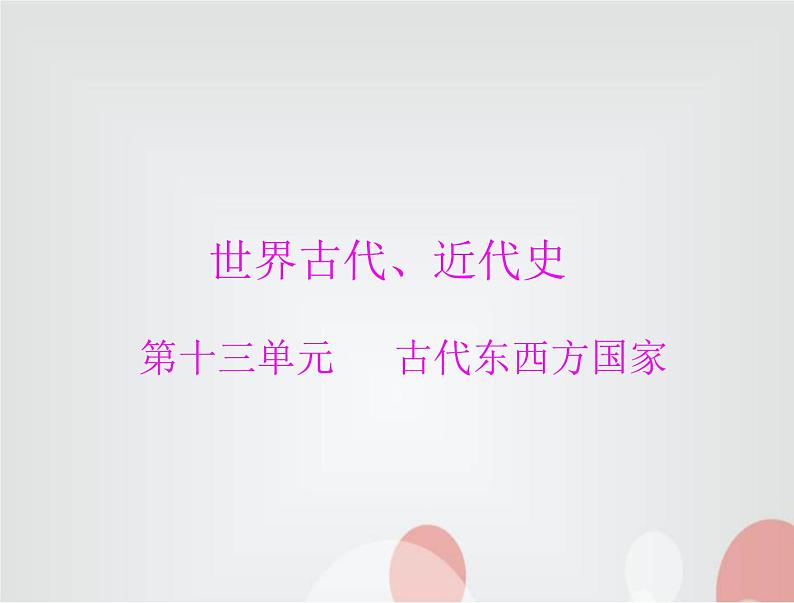 中考历史总复习世界古代、近代史第十三单元古代东西方国家课件第1页