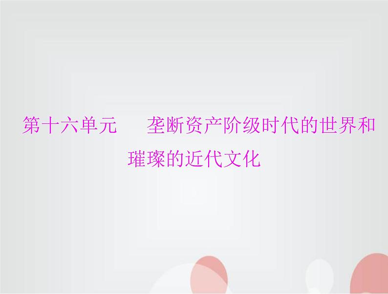 中考历史总复习世界古代、近代史第十六单元垄断资产阶级时代的世界和璀璨的近代文化课件第1页