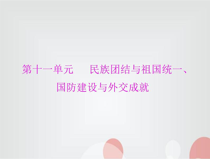 中考历史总复习中国现代史第十一单元民族团结与祖国统一、国防建设与外交成就课件第1页