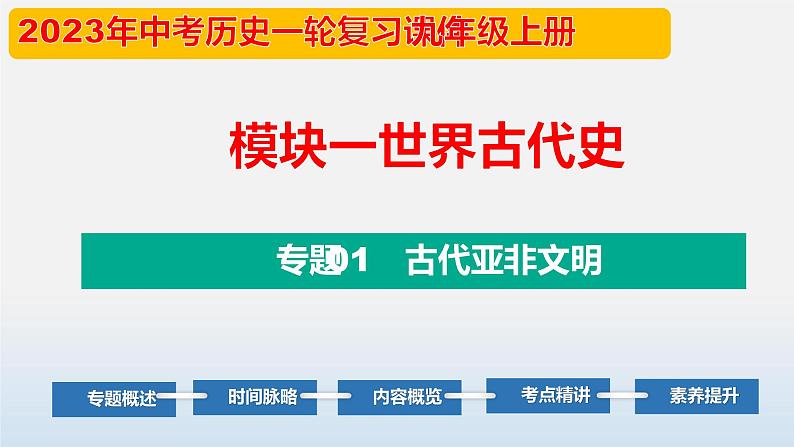 2023年中考历史第一轮复习夯实基础-- 专题01  古代亚非文明-（部编版精品课件）第4页