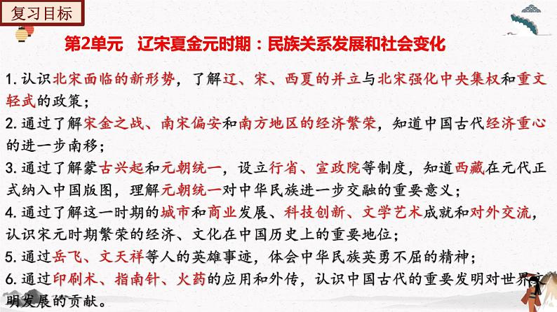 部编版七年级历史下册第二单元  辽宋夏金元时期：民族关系发展和社会变化 单元复习 课件+单元试卷含解析卷04