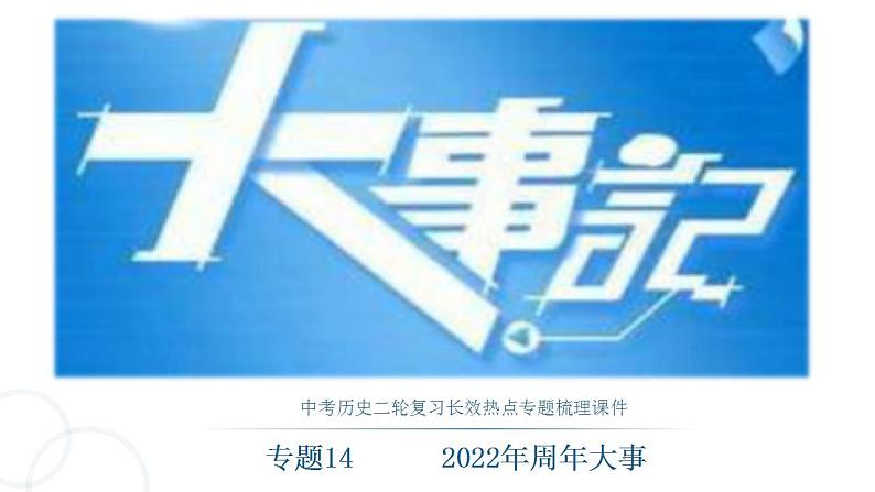 中考历史二轮复习长效热点专题课件--专题14  2022年周年大事01