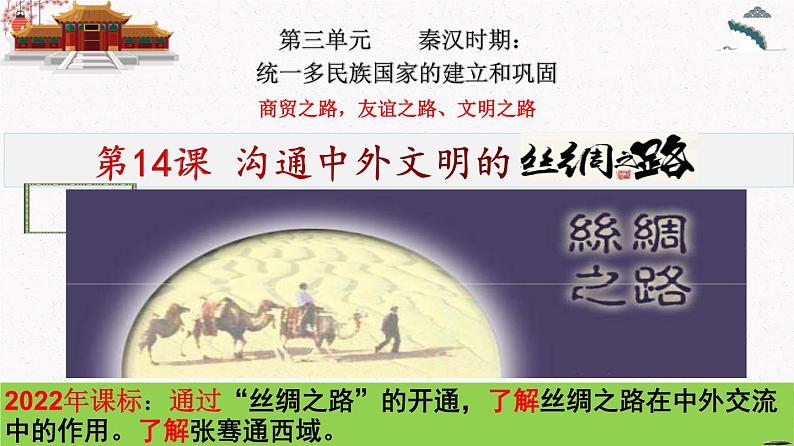 部编版七年级历史上册第14课 沟通中外文明的“丝绸之路”  课件（含视频）+教案+素材+背记要点清单+同步分层作业含解析卷03