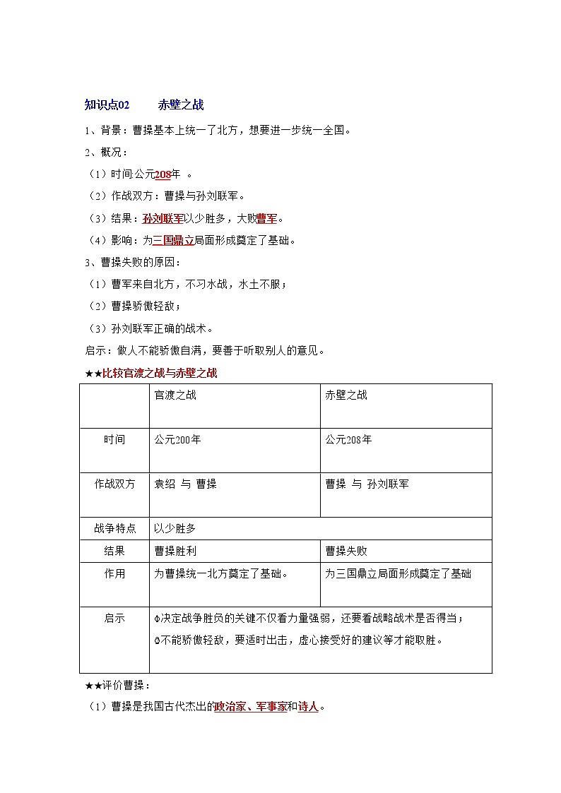 部编版七年级历史上册第16课  三国鼎立 课件（含视频）+教案+素材+背记要点清单+同步分层作业含解析卷02