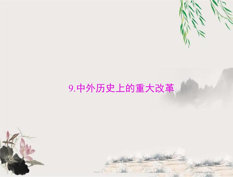 2023年初中历史学业考试指导9中外历史上的重大改革课件第1页