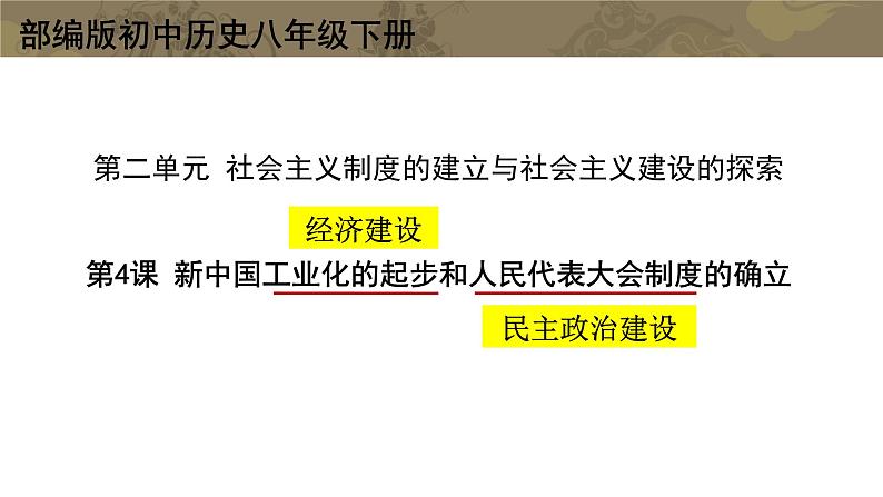 第二单元第四课新中国工业化的起步和人民代表大会制度的确立课件 部编版八年级历史下册第2页