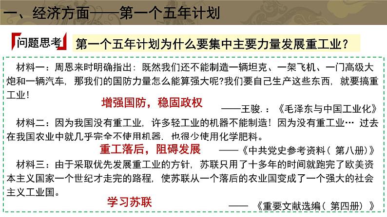 第二单元第四课新中国工业化的起步和人民代表大会制度的确立课件 部编版八年级历史下册第8页