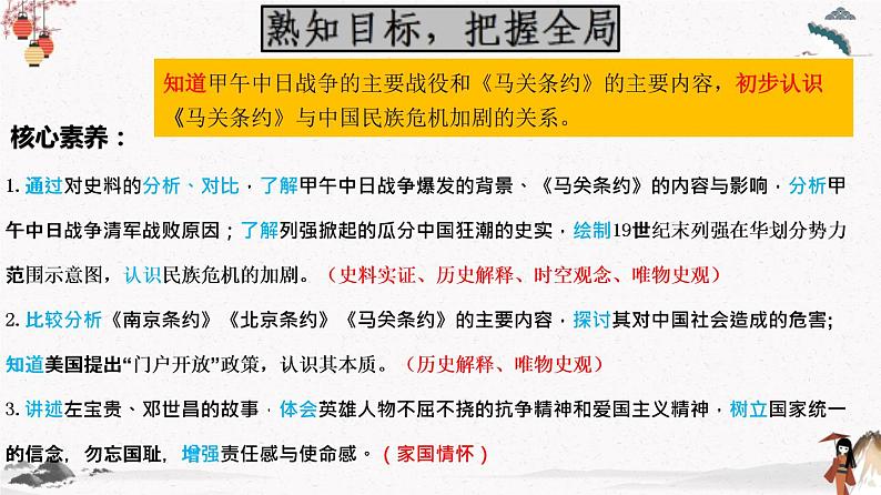 人教部编版历史八年级上册第5课  甲午中日战争与列强瓜分中国狂潮 课件（含视频）+教案+素材+背记要点清单+同步分层作业含解析卷04