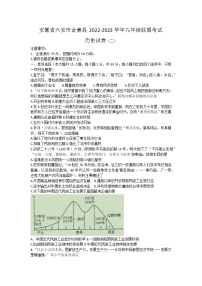 安徽省六安市金寨县2022-2023学年九年级联盟考试历史试卷（含答案）