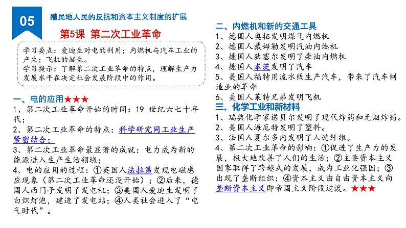 九年级下册中考历史总复习之教材分册复习课件（部编版）08