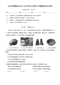 北京市朝阳区2022-2023学年九年级上学期期末历史试卷（含答案）