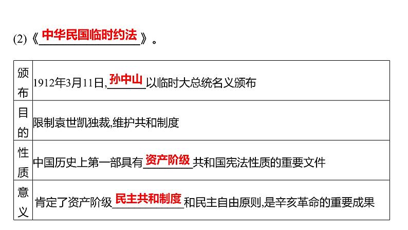 2023年山东省淄博市中考历史（部编版五四学制）一轮复习  第十单元　资产阶级民主革命与中华民国的建立 课件第8页