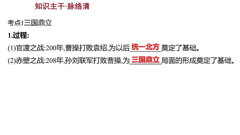 2023年山东省淄博市中考历史（部编版五四学制）一轮复习  第四单元　三国两晋南北朝时期：政权分立与民族交融 课件第3页