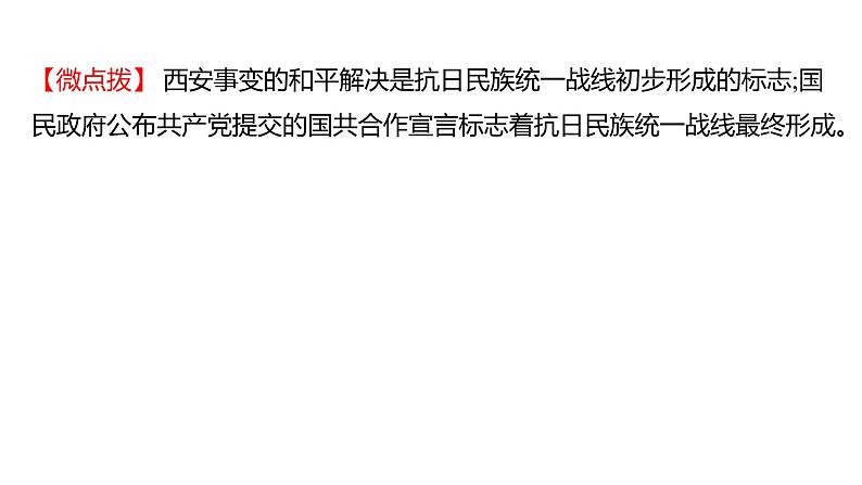 2023 福建中考一轮基础复习 初中历史 八年级上册　第六单元　中华民族的抗日战争 课件第7页