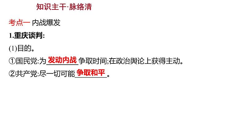 2023 福建中考一轮基础复习 初中历史 八年级上册　第七、八单元　人民解放战争和近代经济、社会生活与教育文化事业的发展 课件第6页