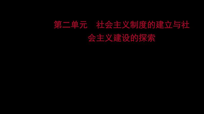 2023 福建中考一轮基础复习 初中历史 八年级下册　第二单元　社会主义制度的建立与社会主义建设的探索 课件第1页