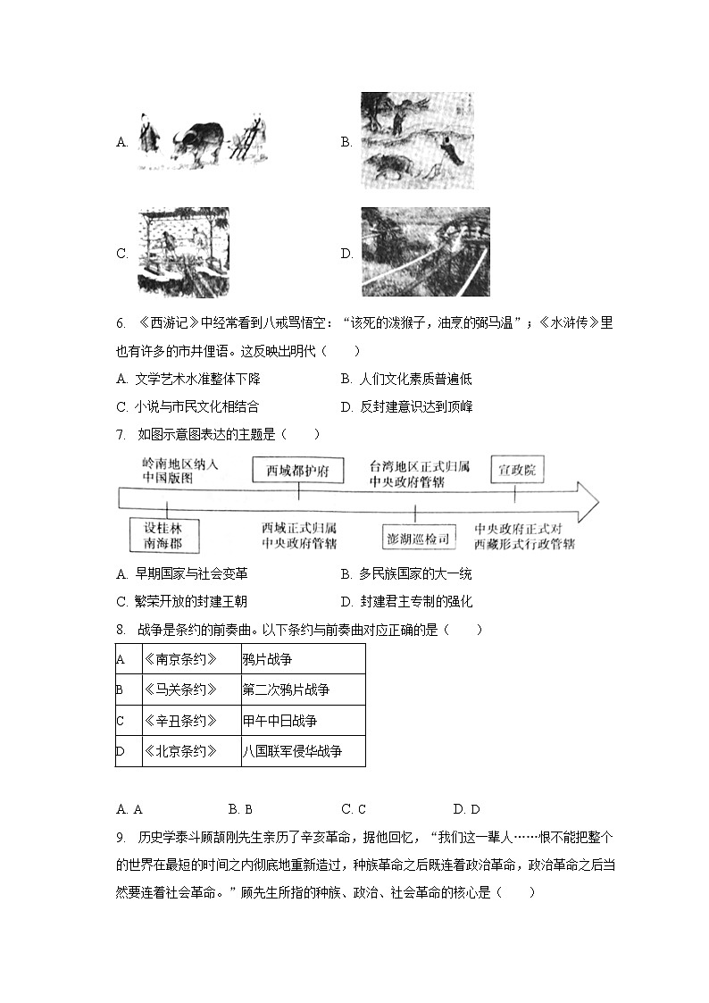 2023年河南省信阳市固始县八校中考历史联考试卷（3月份）（含解析）第2页