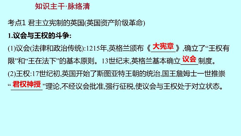 2023年中考历史（广东人教部编版）一轮复习 第二十二单元　资本主义制度的初步确立及工业革命和国际共产主义运动的兴起 课件第3页