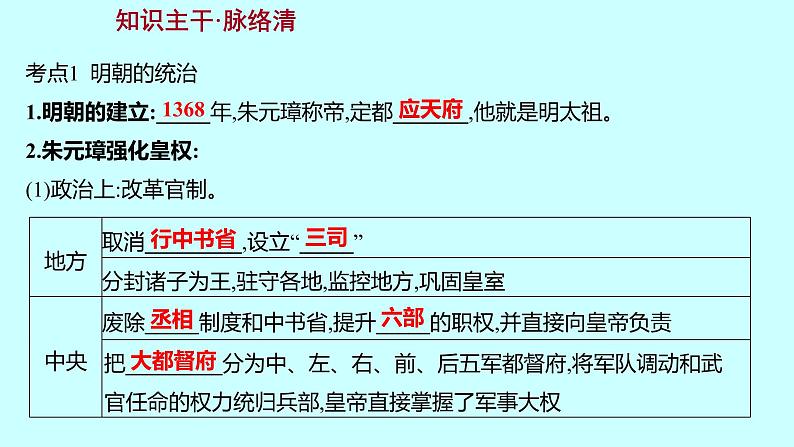 2023年中考历史（广东人教部编版）一轮复习 第七单元　明清时期：统一多民族国家的巩固与发展 课件03