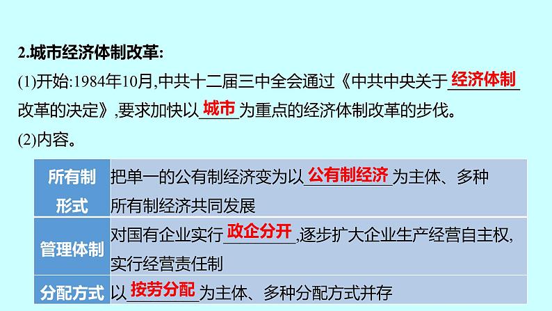 2023年中考历史（广东人教部编版）一轮复习 第十六单元　中国特色社会主义道路 课件第7页