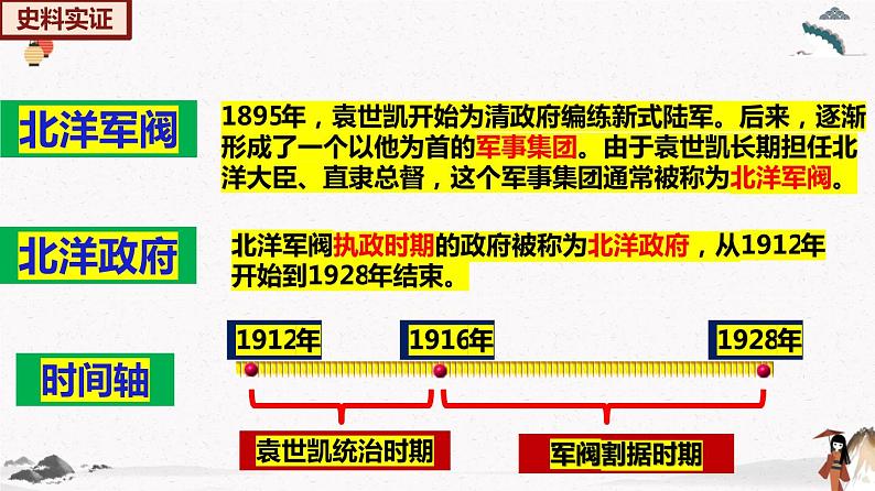 人教部编版历史八年级上册第11课  北洋政府的统治与军阀割据  课件（含视频）+教案+素材+背记要点清单+同步分层作业含解析卷05