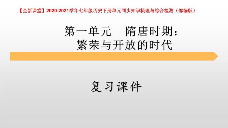 第一单元 隋唐时期：繁荣与开放的时代-七年级历史下册单元知识梳理与综合检测（部编版）课件PPT02