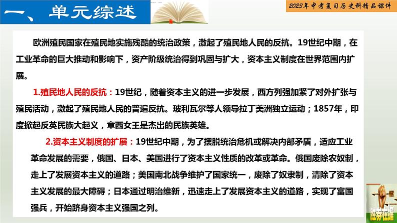 第24单元 殖民地人民的反抗与资本主义制度的扩展-【胜券在握】2023年中考历史总复习精品课件（部编版）02