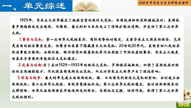 第27单元 经济危机和第二次世界大战-【胜券在握】2023年中考历史总复习精品课件（部编版）02