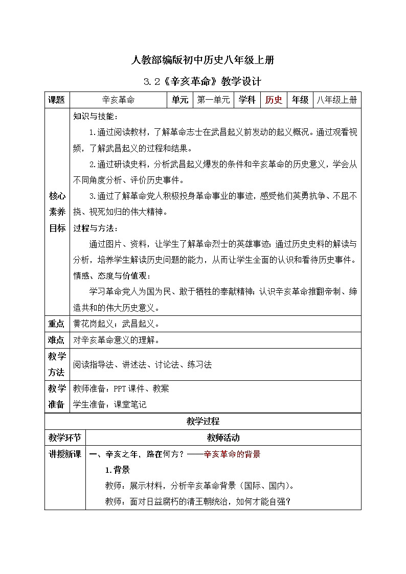 3.2《辛亥革命》课件+教案01