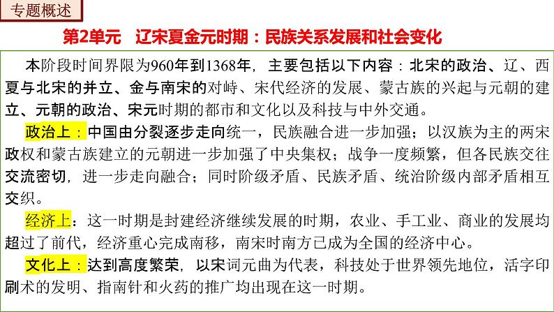 第二单元  辽宋夏金元时期：民族关系发展和社会变化【知识梳理2】——2022-2023学年部编版历史七年级下册单元综合复习02