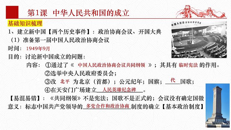 第一单元  中华人民共和国的成立和巩固【知识梳理】——2022-2023学年部编版历史八年级下册单元综合复习第5页