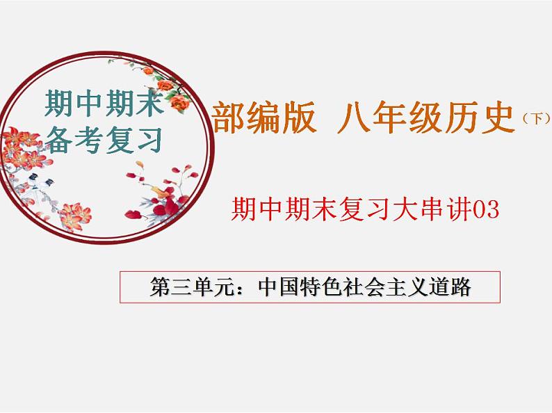 2022-2023年部编版历史八年级下册专项复习精讲精练：考点复习03  中国特色社会主义道路01