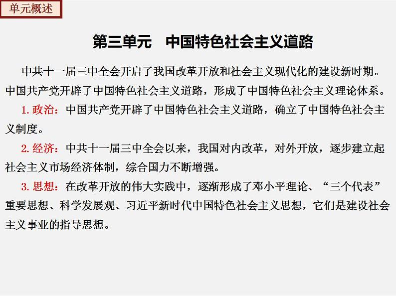 2022-2023年部编版历史八年级下册专项复习精讲精练：考点复习03  中国特色社会主义道路03