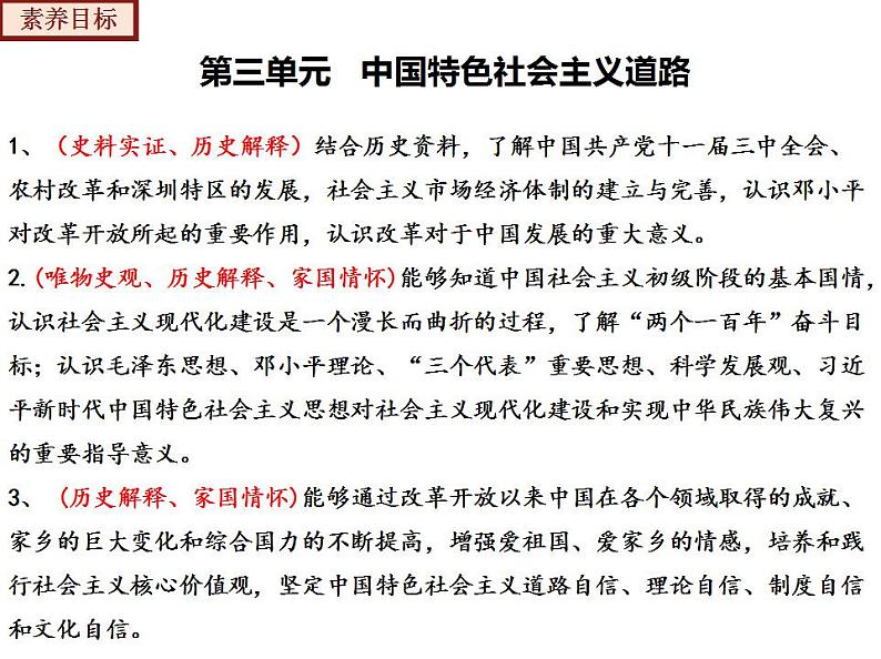 2022-2023年部编版历史八年级下册专项复习精讲精练：考点复习03  中国特色社会主义道路06