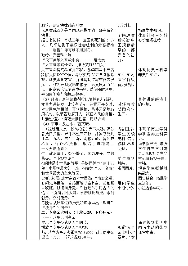 人教版（部编版）初中历史七年级下册 第2课 从“贞观之治”到“开元盛世”  教案第3页