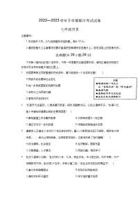 河南省新乡市长垣市梦岗乡第一初级中学2022-2023学年部编版七年级下学期期中历史试题