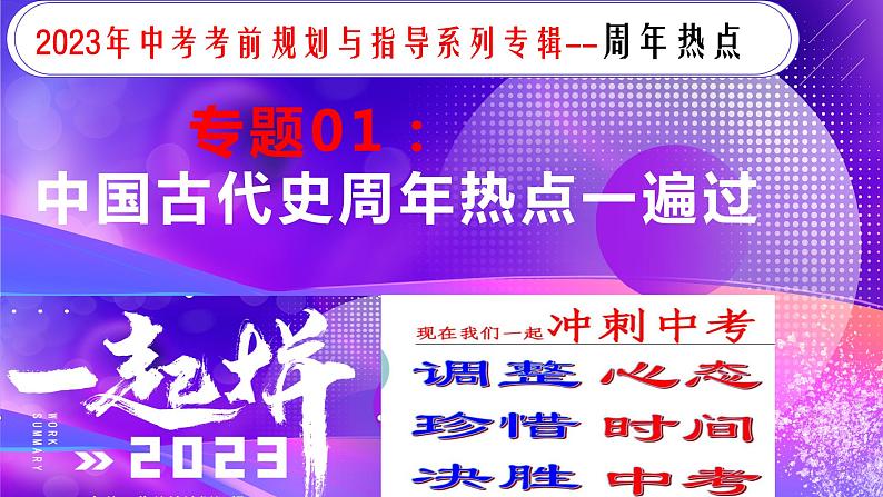 专题01中国古代史周年热点一遍过-中考历史临考终极攻略课件PPT第1页