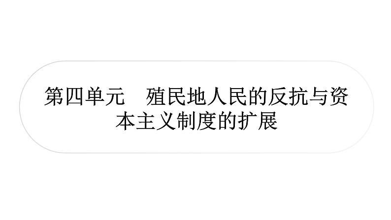 中考历史复习世界近代史第四单元殖民地人民的反抗与资本主义制度的扩展教学课件01