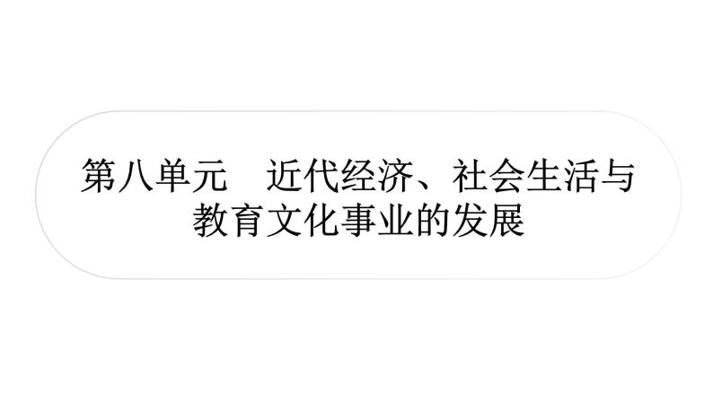 中考历史复习中国近代史第八单元近代经济、社会生活与教育文化事业的发展教学课件01