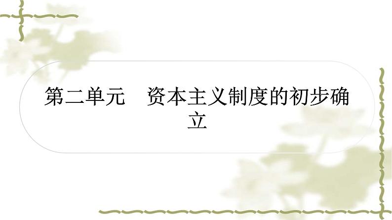 中考历史复习世界近代史第二单元资本主义制度的初步确立作业课件第1页